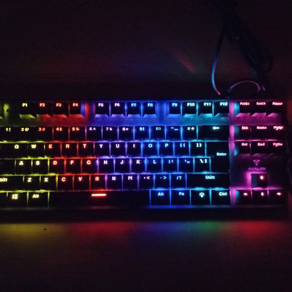 AKIRA AVALON ESPORTS RGB RAINBOW LIGHT MECHANICAL BLUE SWITCHES CLICKER USB Wired Mechanical Keyboard With LED RGB Lights. TKL (87 keys)