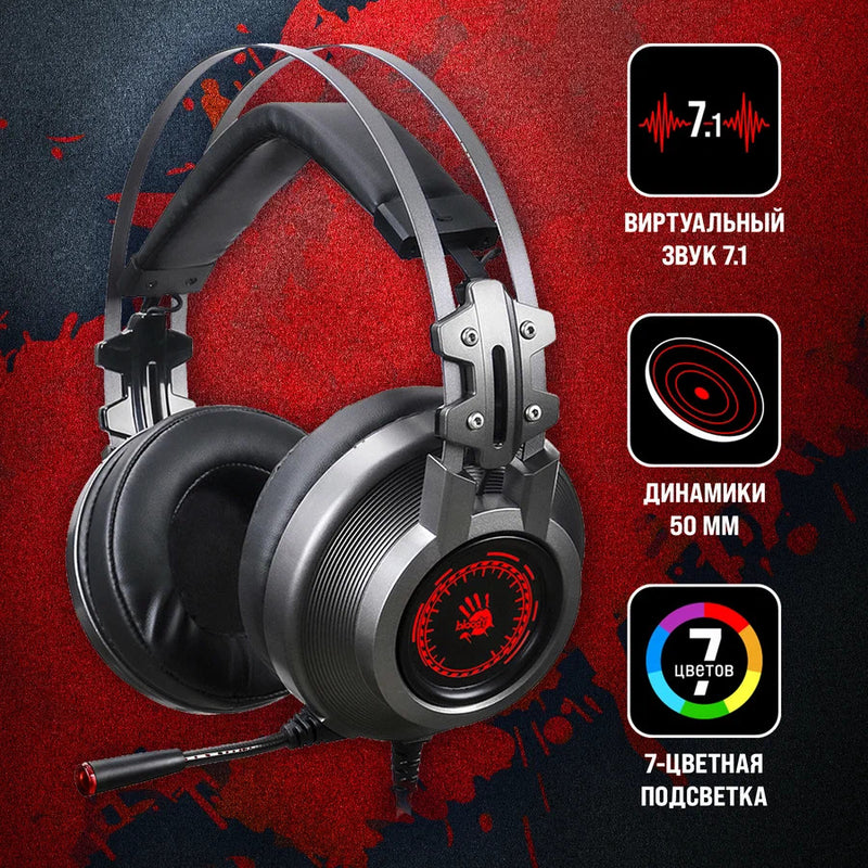 Bloody G525 Virtual 7.1 Surround Sound Gaming Headset (Black)