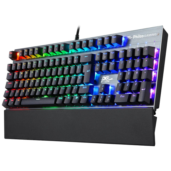 Philco Gaming Full ARGB Mechanical Gaming Keyboard with Wrist Rest, Software supported.