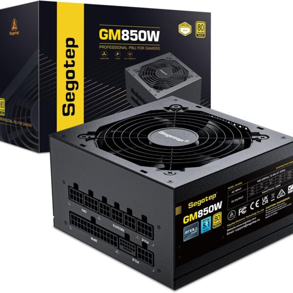 Segotep GM Series SG-850G 850W Fully Modular Power Supply 80 Plus Gold Certified Gaming PSU with RGB Fan