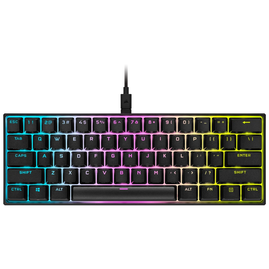 K65_RGB_MINI_01_black Corsair K65 RGB MINI 60% RGP0137 RGB Gray Switch Mechanical Gaming Black Keyboard eSports-Grade Keyboard with Programmable Macros - Image 1