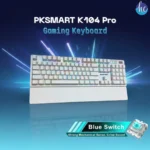 PKSMART K104 Pro RGB White Mechanical Gaming Keyboard Full-Size Anti-Ghosting Wired Keyboard for PC