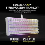 Corsair K65 RGB MINI 60% RGP0137 RGB Gray Switch Mechanical Gaming White Keyboard Advanced RGB Pro Series with Durable Build - Image 4