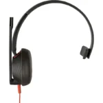 Poly Blackwire C5210 Black Single-Ear Wired Headset with Red Cable - Image 2