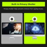 NexiGo N960E 1080p Webcam 60 FPS Adjustable Ring Light Dual Stereo Microphone Black - Image 6