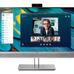 24" Inch HP EliteDisplay E243m Full HD 1.5K IPS Conferencing Monitor 5 ms, HDMI + DisplayPort, Webcam, Speakers, Dual Mics