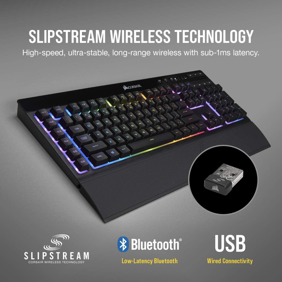 Corsair K57 RGB – Wireless Gaming Keyboard, RGB Lighting, Dedicated Media Keys - Image 3
