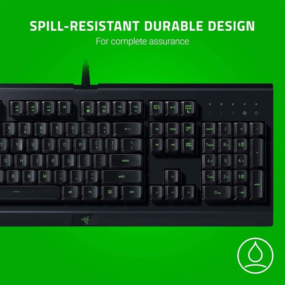 Razer Cynosa Lite – Full-Size Membrane Keyboard, Spill-Resistant Design - Image 4