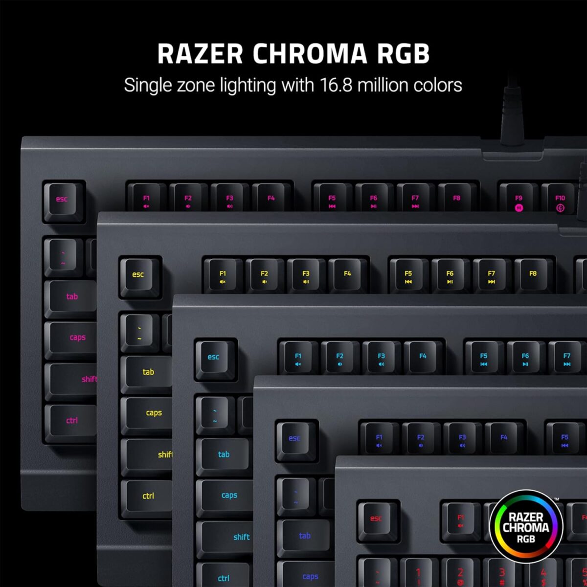Razer Cynosa Lite – Full-Size Membrane Keyboard, Spill-Resistant Design - Image 2