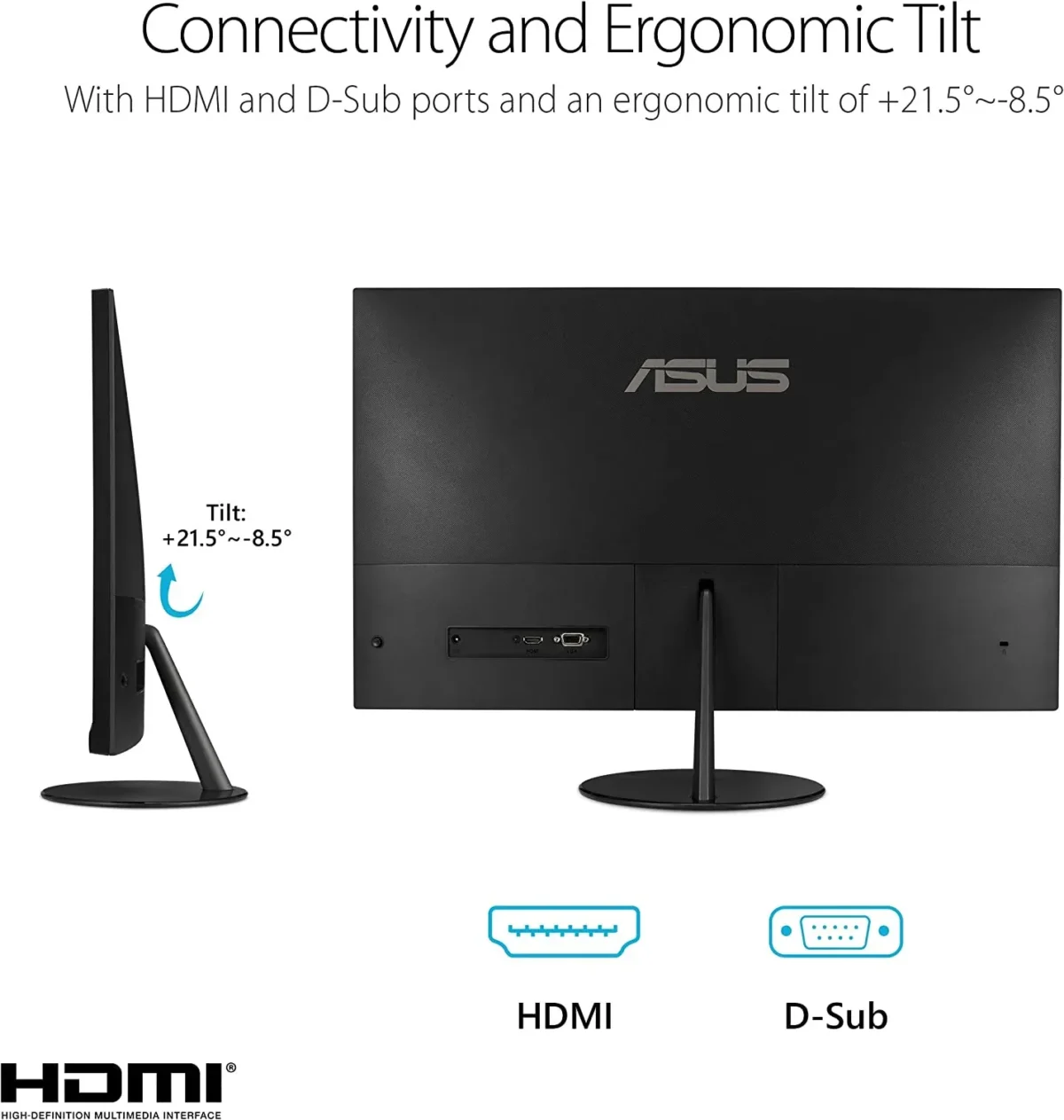 ASUS VL279HE 27-Inch Eye Care Monitor, IPS, 75Hz, Adaptive-Sync, FreeSync, - Image 2